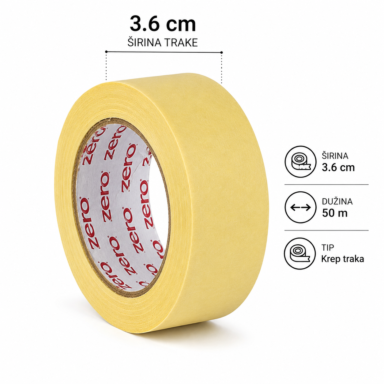PAPIRNA TRAKA 3,6CM X 50M