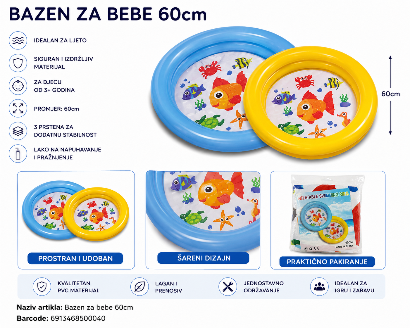BAZEN ZA BEBE 60CM
