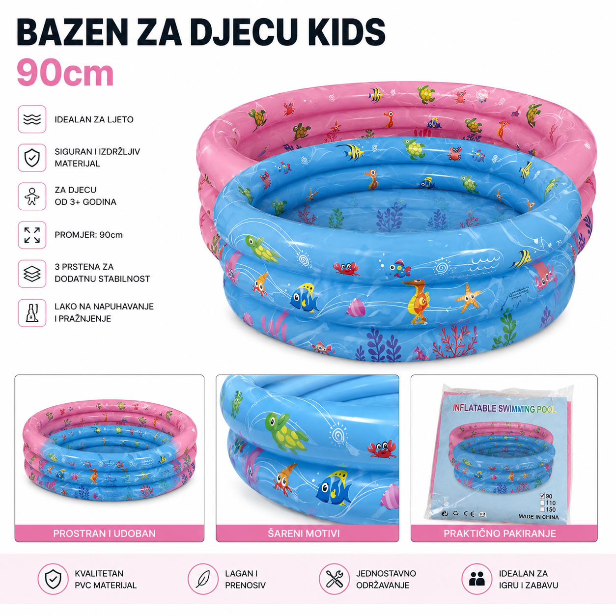 BAZEN ZA DJECU KIDS 90CM