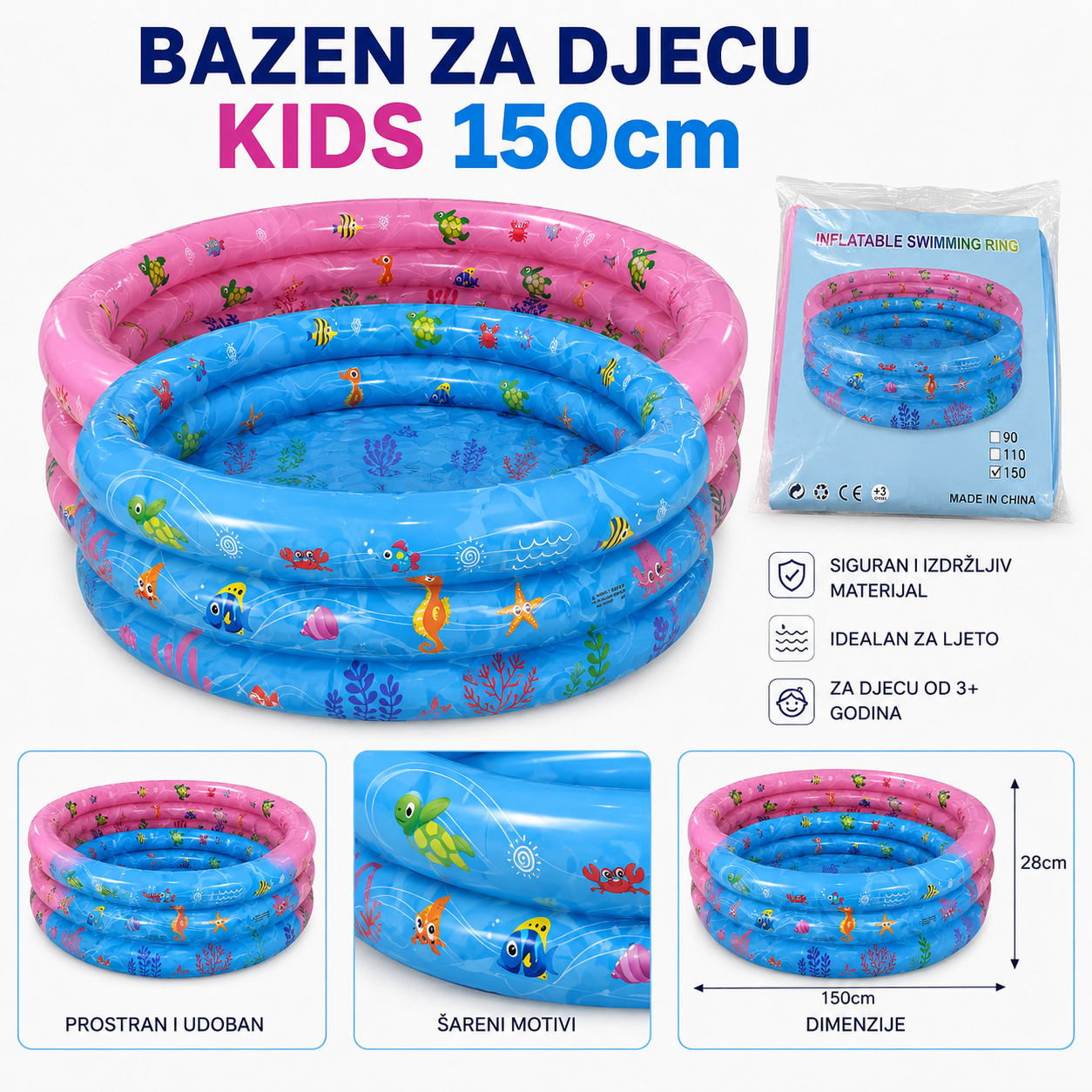 BAZEN ZA DJECU KIDS 150CM