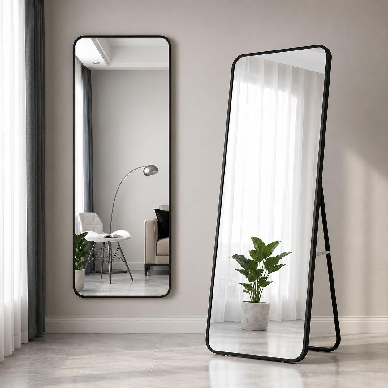 OGLEDALO - S01-1 BLACK 60X165CM