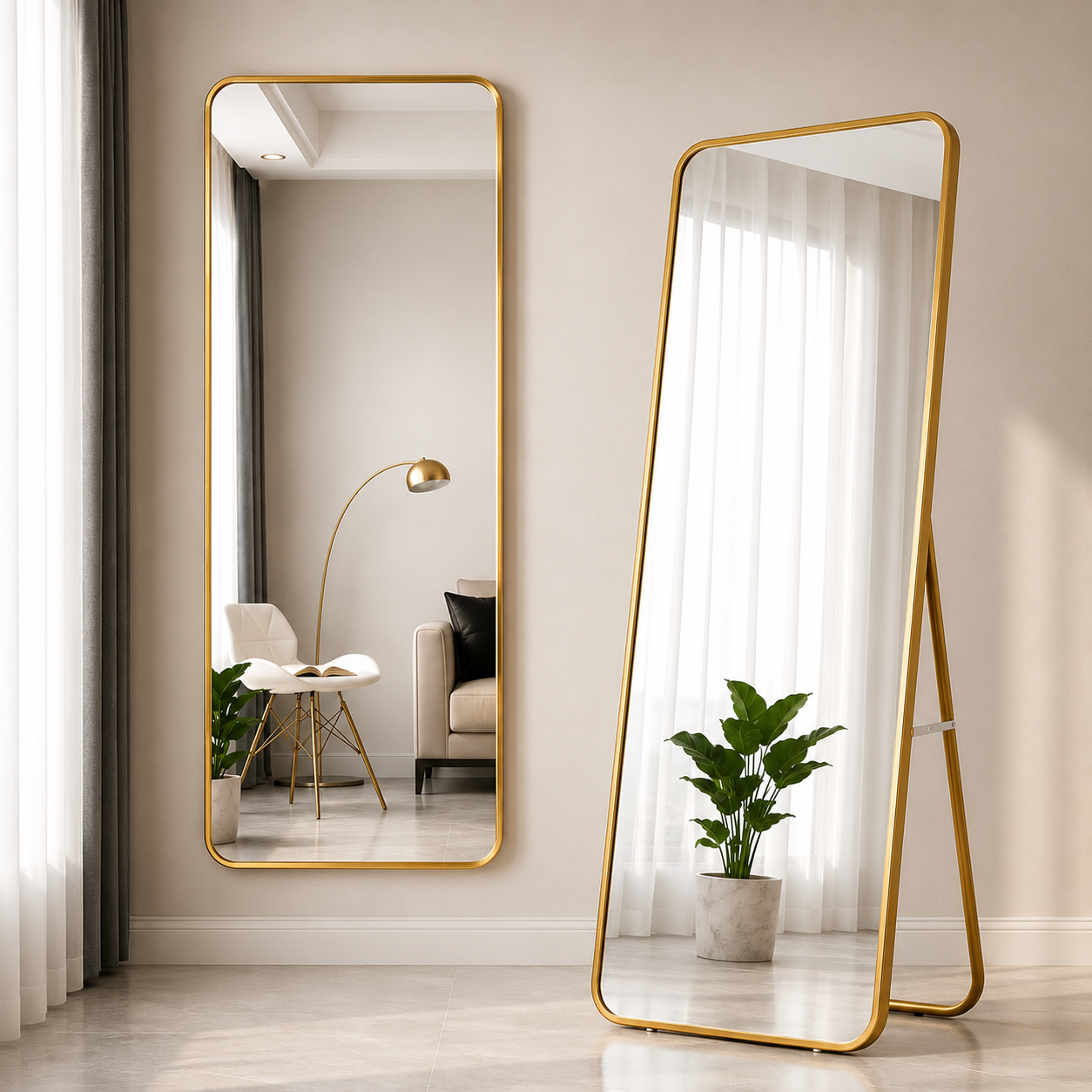 OGLEDALO - S01-2 GOLD 60X165CM