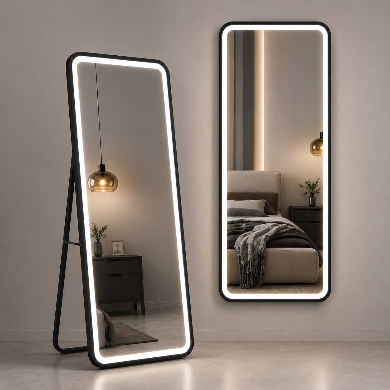 LED OGLEDALO S31-1 BLACK 60X165CM