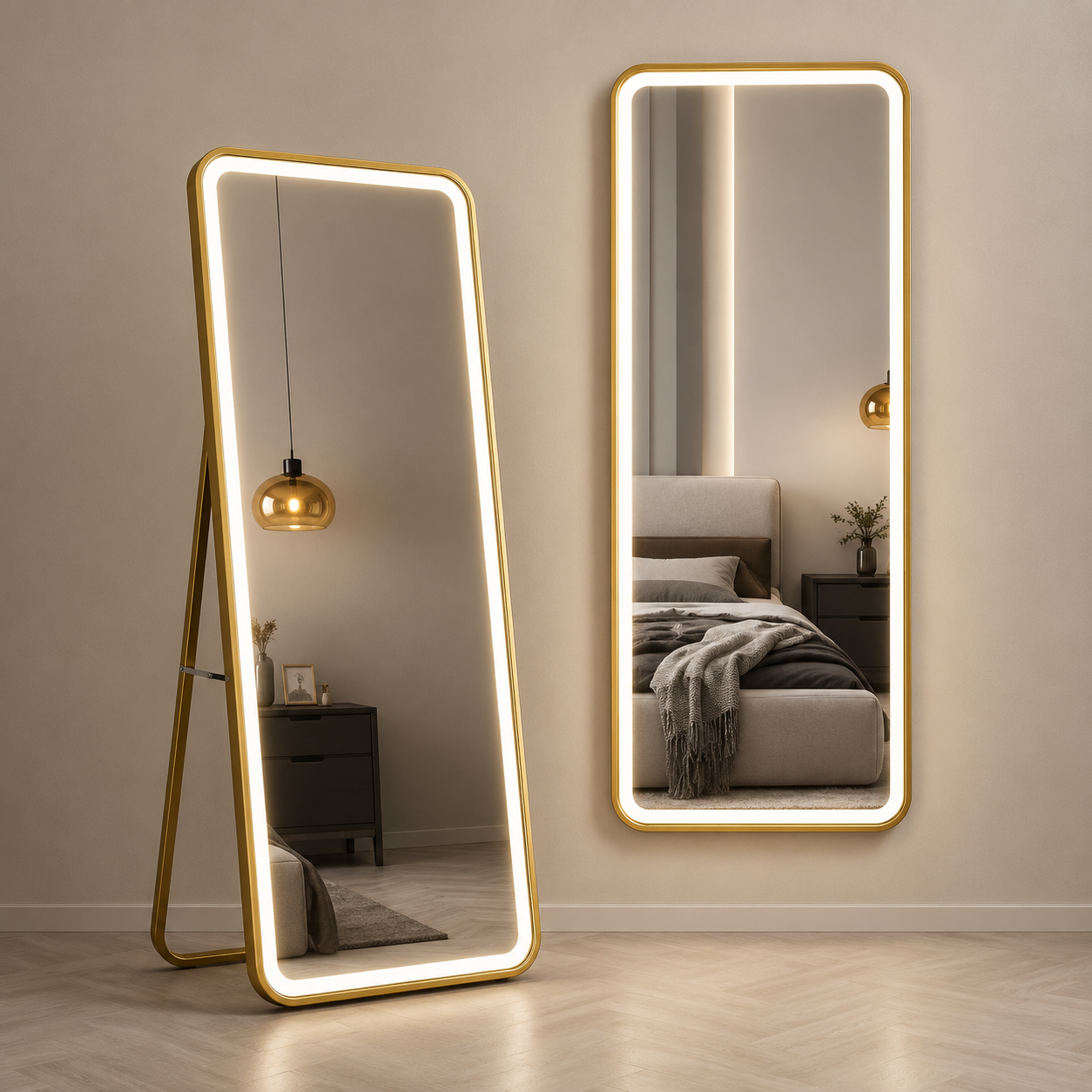 LED OGLEDALO S31-2 GOLD 60X165CM