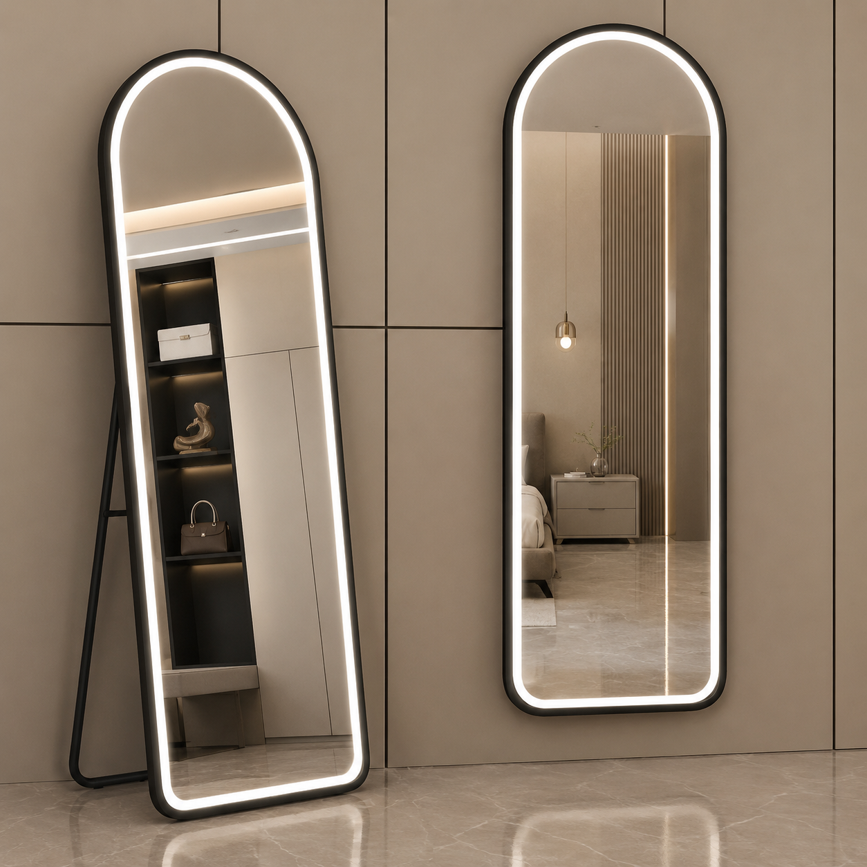 LED OGLEDALO S32-1 BLACK 60X165CM