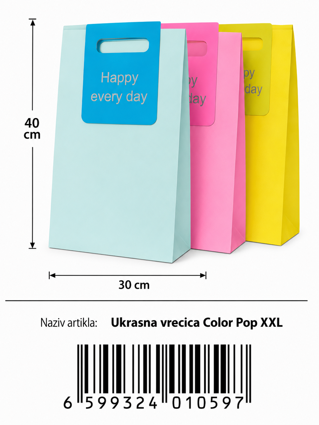 UKRASNA VRECICA COLOR POP XXL