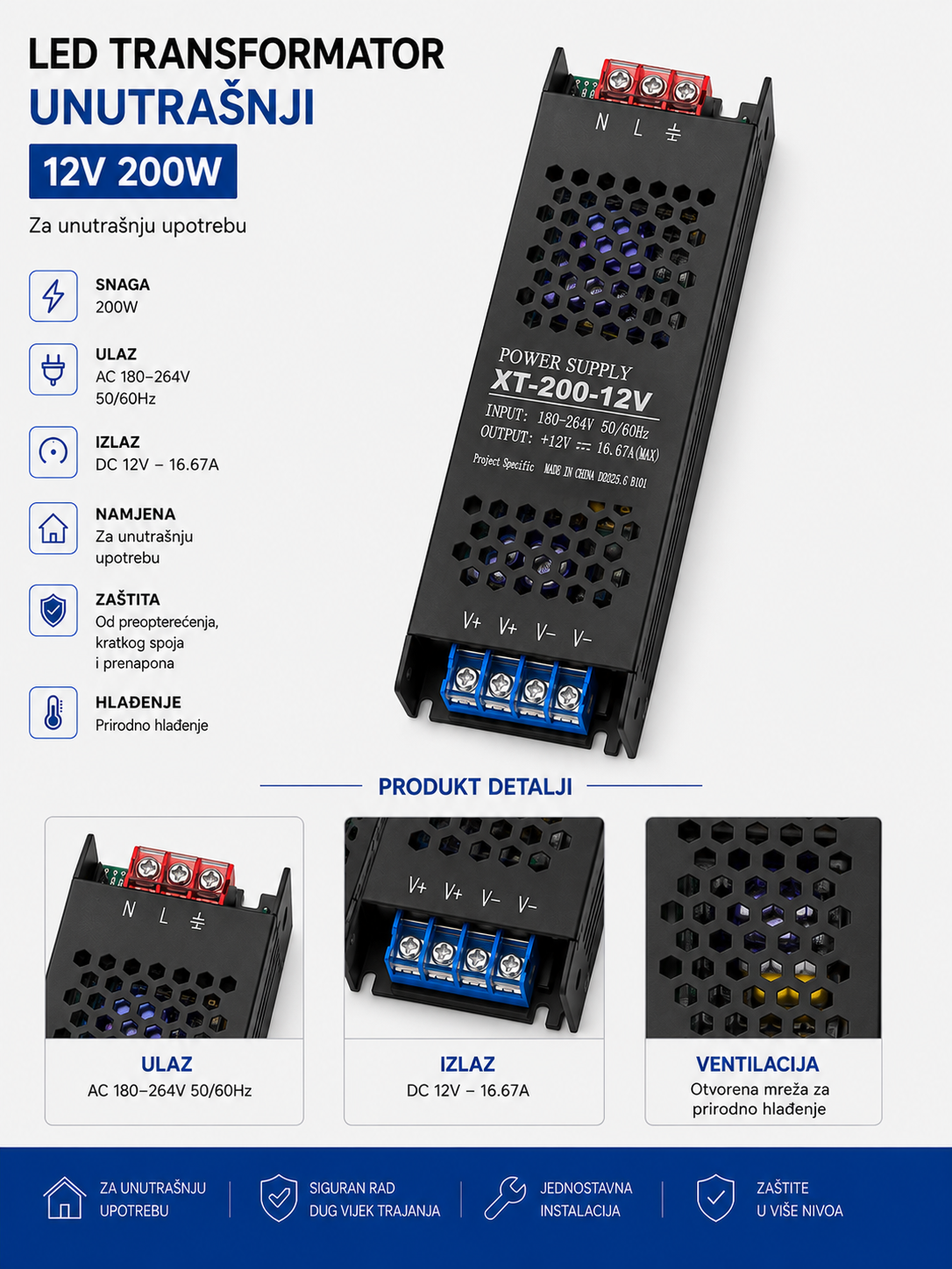 LED TRANSFORMATOR 12V 200W