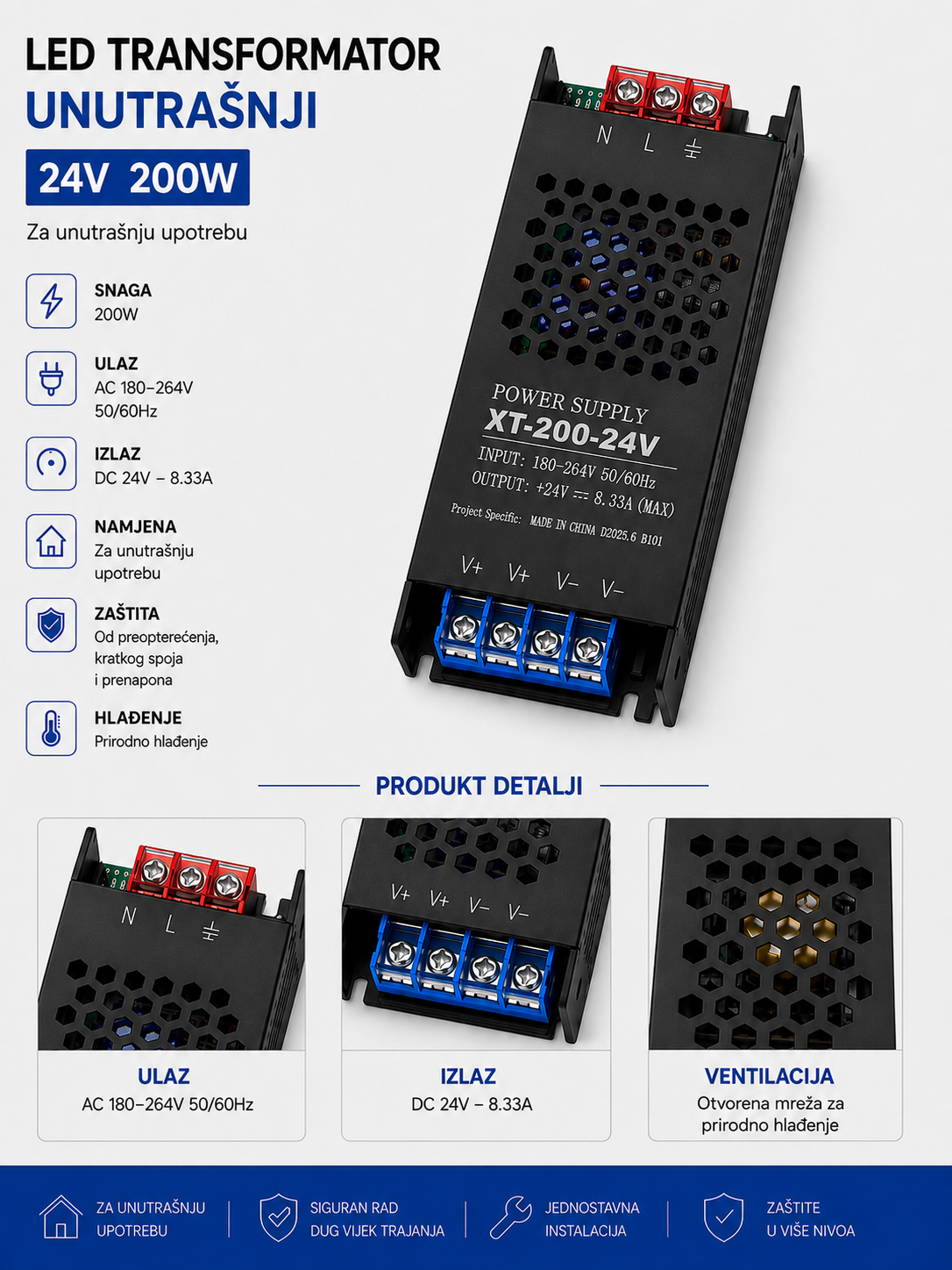 LED TRANSFORMATOR 24V 200W